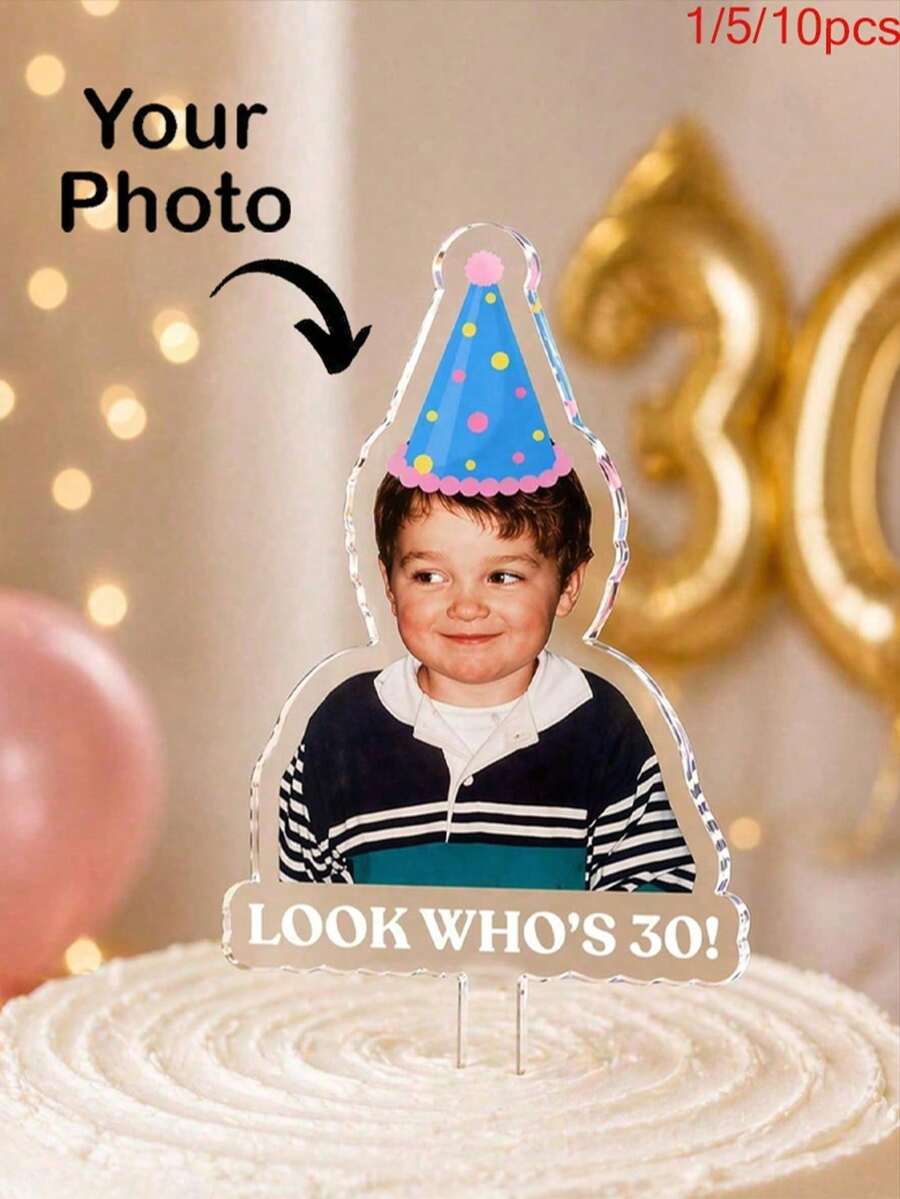 1-10pcs Personalized Character Photo Cake Toppers Customizable Character Design Cake Decoration For Birthday Wedding Family Gathering DIY Party - Multicolor - View 1