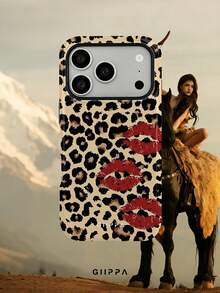 GIIPPA 1pc Yellow-Brown Leopard Print Bottom & Red Lips Pattern Design, Phone 17 Pro Max Phone Case, Compatible With Phone 16 Pro Max, 15 Pro Max, 14 Pro Max, Korean-Style High-End Fashion & Fun Phone Case, Compatible With 11/12/13/14/15/16 Pro Max Plus, Elegant Design Suitable For Men & Women, Perfect Gift For Girlfriend On Christmas, Valentine's Day, Easter, Wedding Season And Birthday! - Multicolor - View 9
