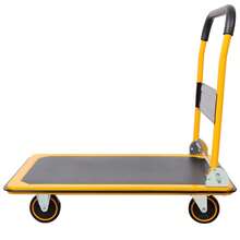 Foldable Platform Truck Dolly - Push Cart W/ 330 Lb Capacity - Yellow - View 2