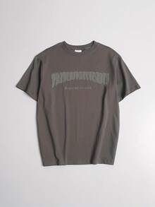 Herren Kurzarm-T-Shirt Sommer Casual Bedrucktes Schweres Baumwoll-T-Shirt mit Rundhalsausschnitt - Schwarz - Übersicht 9