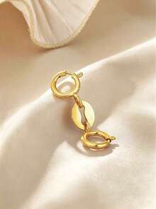 1pc Versatile Double-End Spring Clasp Bracelet Necklace Extension Connector, 18K Gold Stainless Steel DIY Universal Clasp Accessory - Spring Link Connector - View 8