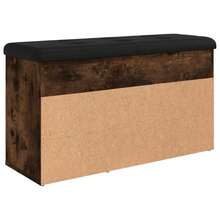 vidaXL Shoe Bench, Shoe Rack With Storage, Bench With Upholstered Seat Cushion, Shoe Cabinet, Shoe Storage, Hallway Bench, Smoked Oak Wood Composite - Smoked Oak - View 6