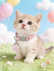 1 Macaron Color Corduroy Collar With Star Pendant And Bell, Adjustable Size, With Breakaway Safety Buckle Cat Collar, Dog Collar, Suitable For Kittens Puppies, Daily Decorative Pet Accessory - Multicolor - View 7