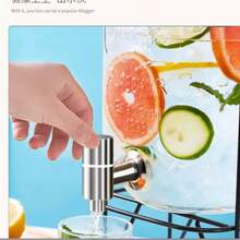 The Glass Jug Bucket With Tap Water Dispenser Glass Juice - View 6