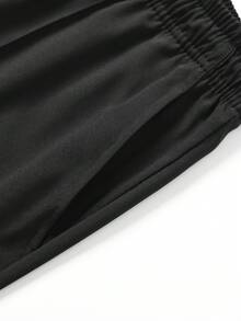 Men's Lightweight Outdoor Sports Pants, Straight Leg Jogging Trousers, Casual Drawstring Waist Thin Sports Pants, Spring/Summer - Black - View 7