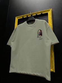New Plus Size Men's Personalized Artistic Print Short Sleeve T-Shirt | Suitable For Summer Wear | Comfortable And Breathable | Leading Fashion - Olive Green - View 6