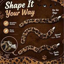 Halloween Animal Costume Accessory Set, Includes Ear Headband And Tail, Leopard Costume Set, Leopard Ear Headband, Leopard Tail, Bowknot, Face Stickers, Suitable For Halloween Role Play - View 4