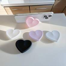 Round, Heart-Shaped Silicone Phone Stand, Foldable Phone Ring Holder, Suitable For Smartphones, Tablets, Phone Accessories - Multicolor - View 3