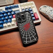 1pc [Pure Android Version] White Spider Web Claw Personalized Spider Scratch Mark European & American Style Minimalist Retro Creative Beast Spider Silk, Matte Black Lens Frame Stepped Design Full Coverage Anti-Drop Soft Shell, [International Version Not Local Version] Compatible With Android/GALAXY/A/S/FE/PLUS/ULTRA/PRO/NOTE/POCO/X/Transsion/HOT/PLAY/SPARK/POP/SMART/RENO/Honor/E/G/Phone Case - Multicolor - View 8