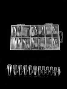 120pcs Long Coffin Shaped Soft Gel Nail Tips, Professional Full Coverage Clear Fake Nails, Pre-Formed Press-On Nails, Suitable For Acrylic Nail Extension, Nail Art Tools, Nail Supplies, Nail Technician Supplies, Stiletto Gel X Tips, Press-On Nails, Press-On Nail Art, Nail Art Set - Clear - View 8