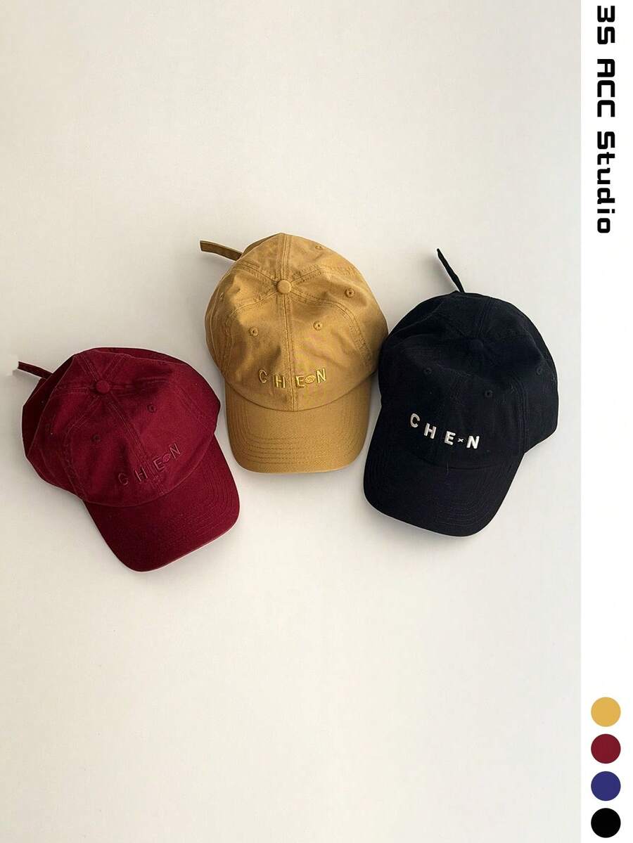 Yellow Soft Top Plain Letter Embroidered Baseball Cap Women's New Spring/Summer Couple Versatile American Style Duck Bill Cap Men's Designer Hat Large Head Circumference Baseball Cap Vintage Face-Slimming Duck Bill Cap Versatile Sun Protection Baseball Cap