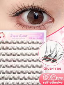 Glue-Free Fish Tail False Eyelashes, C Curl, 10-12mm Mixed Length, 120 Clusters Korean Style, Natural Eye Tail Extension, No Glue Needed, DIY Segmented Application, Save Makeup Time, Easy To Use, Suitable For Beginners, Flexible Realistic Eyelashes, Reusable, Perfect For Shopping, Dating, Holidays, Photoshoots, Great Holiday Gift For Best Friend Or Girlfriend - C - View 9