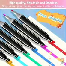 Personalized 48/24 Color Dual-Tip Marker Pen Watercolor Pen Set Professional Anime Painting Design Art Supplies - Sets - View 4
