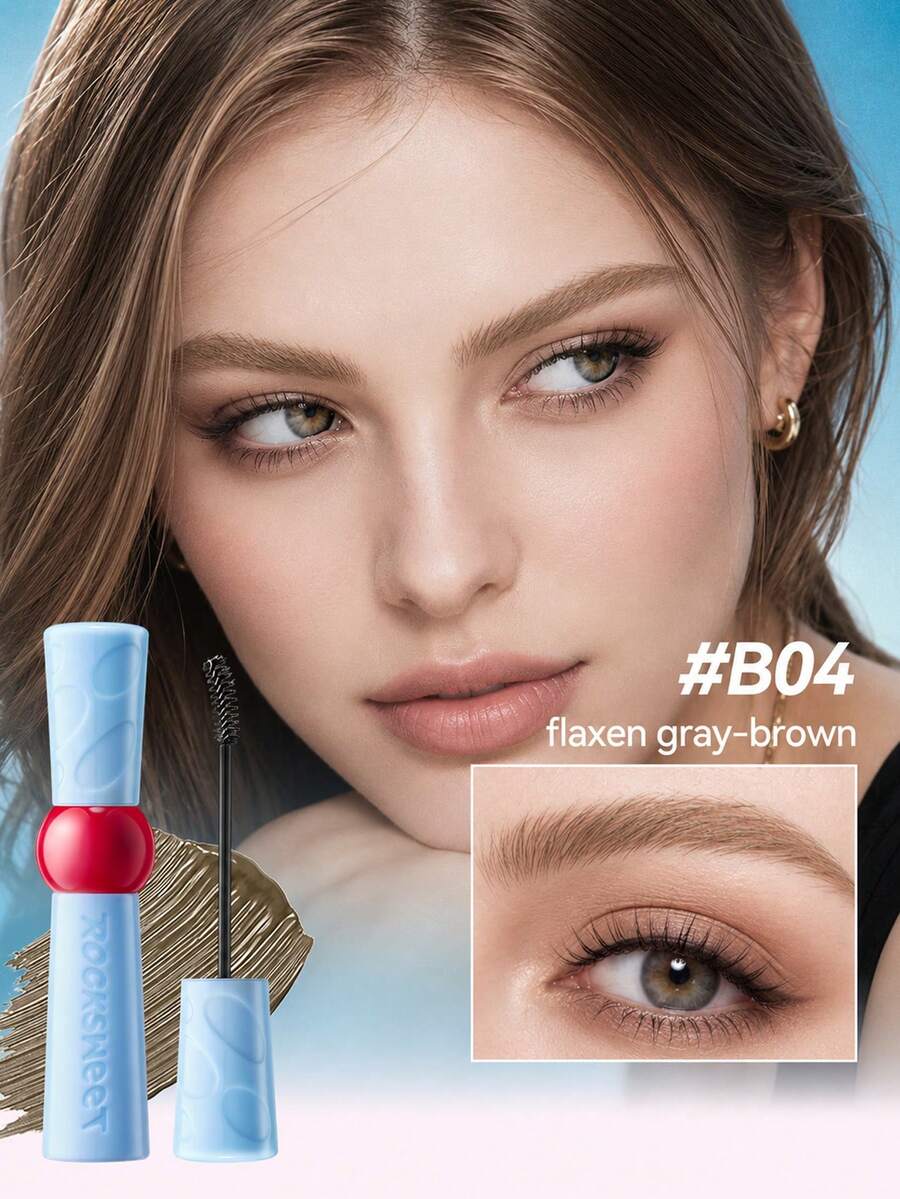 Gel para teñir cejas ROCK SWEET: Natural, resistente al agua, a prueba de manchas, de larga duración, adecuado para cejas gruesas - 04# Lino Gris Marrón - Ver 1