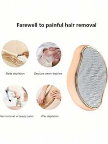 5/1pc Unisex Crystal Painless Hair Removal Device, Easily Removes Hair On Back, Arms And Legs! No Physical Depilation Required, Reusable And Easy To Clean, Convenient To Carry. - Multicolor - View 6