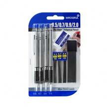 專業機械鉛筆套組,含 4 支金屬製製圖鉛筆,多尺寸 0.5/0.7/0.9/2.0mm 可替芯自動鉛筆套件,適用於學生、藝術家、工程師、設計師與辦公室使用 - 多款 - 查看 3