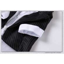Pet Striped Tuxedo With Bow Tie, Gentle Wedding Formal Wear, Suitable For Dogs And Cats, Corgi Teddy Party Outfit - Black - View 5