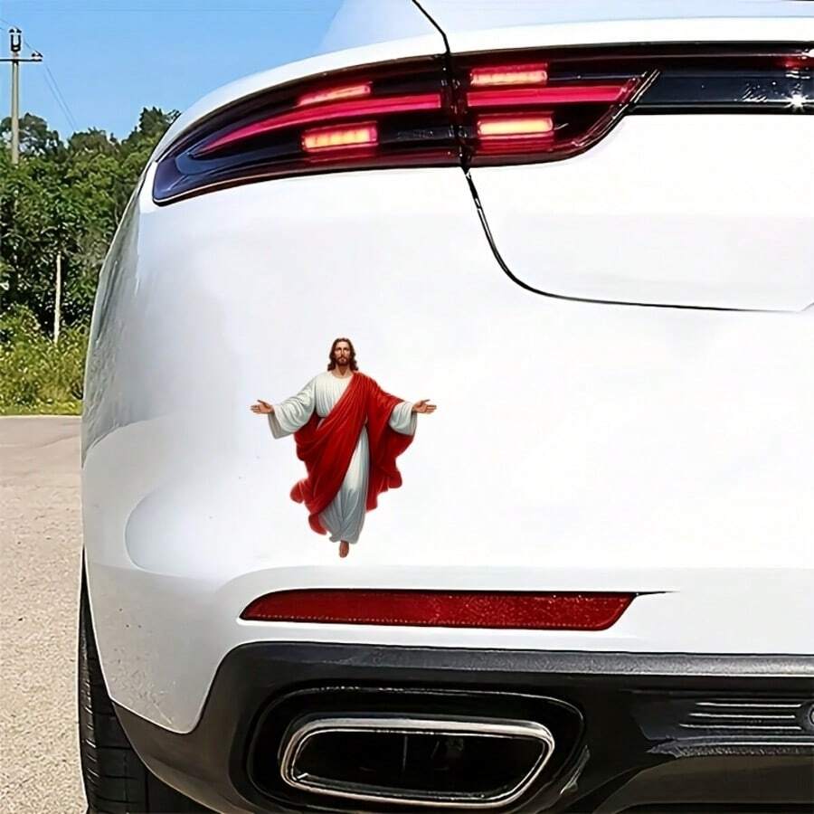 Sacred Jesus Figure Car Sticker, Faith Themed Christian Vinyl Decal For Car Side Door Rear Trunk, Spiritual Gift For Believers - Jesus Sticker - View 1
