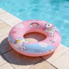 1pc Kids Unicorn Swim Ring, Thickened Leak-Proof Inflatable Float, Baby Water Play Floating Ring, Summer Pool Essential - Multicolor - View 5