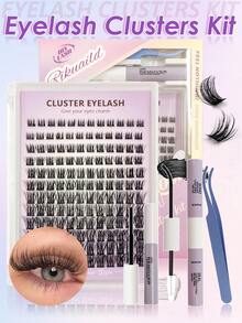 Rikuaild 144pcs Eyelash Extension Set T-Shape, Includes Tools, Tweezers, Adhesive And Sealer, Eyelash Remover, D Curl 8-18mm Mixed Length, Natural Curl, Fluffy And Soft, Lightweight And Comfortable, DIY Eyelash Extension, Suitable For Beginners - Multicolor - View 8