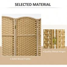 HOMCOM Room Divider, 4 Panel Folding Privacy Screen, 5.6' Tall Freestanding Wall Partition For Home Office, Bedroom, Nature Wood-XY927424 - 1 - View 3