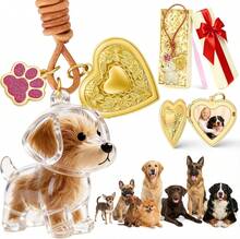 Forever Pup Dog Hair Collector Keychain Dog Fur Keepsake Pet Memorial Gifts For Dogs Pets Fur Memory Charm With Storage Photo - White - View 1