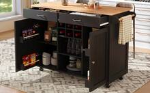 Modern Kitchen Island With Storage Space - Black - View 6