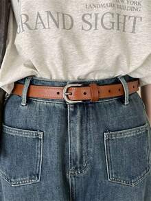 New Retro Hong Kong Style Belt, Soft Slim Fit Belt, Versatile Women's Set With Pants And Shoulder Straps - Multicolor - View 11