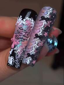 1 Peça Molde de Silicone para Arte de Unhas com Relevo 3D de Couro de Crocodilo e Pele de Cobra - Transparente - Visão 4
