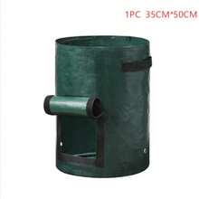 1pc Round Dark Green Breathable Potato Planting Bag, Portable Hand-Carried Grow Bag With Handle, Durable Fabric Garden Pot, Spring Planting Bag, Fruit Vegetable Plant Mobile Cultivation Planting Bucket, Suitable For Yard Outdoor - Multicolor - View 10
