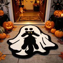 1pc Halloween New Arrival, Horror Halloween Ghost Black Cat Alien Carpet, Fun Atmosphere Holiday Home Decor Living Room Rug - Autumn Bestseller Floor Mat, Modern Funny Scary Expression Bedroom Bedside Washable Decorative Carpet, Niche Personalized Creative Design Gaming Room Balcony Rug - Multicolor - View 4