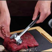 316不鏽鋼實心肉類嫩化錘，廚房用牛排、豬排與肋排肉錘 - 彩色 - 查看 4