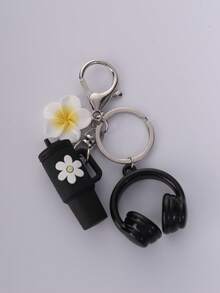DIY Plumeria Milk Tea Cup Keychain / Detachable Keychain Accessory / Bag Accessory / Key Chain / Car Keychain / Women's Accessory / Birthday Gift - Multicolor - View 10