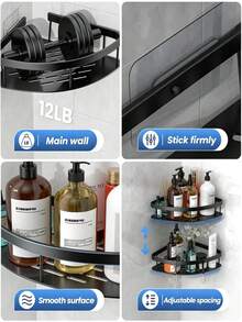 2pcs Stainless Steel Rust-Proof Bathroom Shelf, Large Capacity Shower Caddy, Suitable For Bathroom Storage And Home Decor, No Drilling Required - Multicolor - View 11