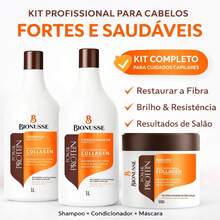 Shampoo e Condicionador Collagen Argan 1Litro -  Máscara Hidratação Intensiva Power Protein 500g - Shampoo + Condicionador - Visão 2