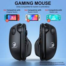 HONCAM Gaming Mouse Grip For Switch 2 Joycons, Switch2 Accessories For NS2 Controllers, Portable Mouse Grip For Joy Con, Black, 2 Packs - View 1