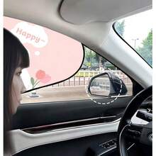 1件裝夏季卡通迷你車側窗遮陽簾,靜電吸附式防UV遮陽膜,無痕可拆卸遮陽罩 - A - 查看 5