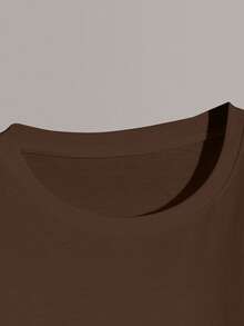 Men's Minimalist Fashion Beverage Cocktail Pattern Printed Letter Round Neck Short Sleeve Summer T-Shirt - Coffee Brown - View 5