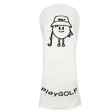 Minimalist Cartoon Character Golf Club Headcover, Fun Line Embroidery, Thick Padded, Fits Universal 1/3/5 Wood, Fresh Versatile Unisex Golf Protective Cover, Summer Workout Accessory - White - View 12