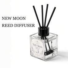 EVODUCK ناشر عطر بقصبات كريستالية على شكل هلال 50 مل، زيت عطري من الحمضيات والريحان، يحتوي على كريستال أصفر، يأتي مع 4 قصبات ألياف، ديكور غرفة جميل على شكل هلال، هدية عيد ميلاد لها، عطر للمساحات الصغيرة في غرفة النوم والحمام والمكتب والرف، هدية ديكور المنزل - عطر متنوع - مشاهدة 15