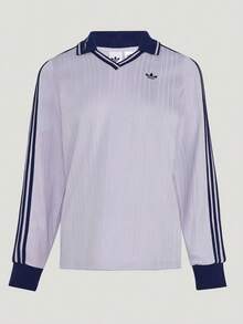 Adidas Originals Women's LS POLO W CCPOLO Knit Collar Long Sleeve T-Shirt KY5733 - Lilac Purple - View 1