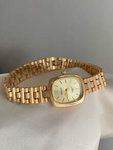 This Gold/Silver Square Bamboo Knot Quartz Watch Is Suitable For Daily Wear And Is Also A Perfect Gift For Birthdays And Christmas. - Gold - View 8