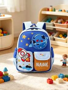1pc Personalized Back To School Fashionable Cute Cartoon Rocket, Candy, Flower Theme Backpack With Mini Coin Purse, Zipper Closure Nylon Material, Adjustable Shoulder Strap, Hand-Carry, Suitable For School, Shopping, Daily Outings, Outdoor Trips. Birthday Gift, Backpack - Multicolor - View 15