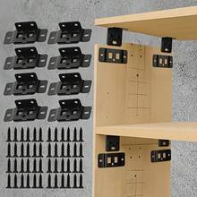 48件組 L型90度家具層架連接件 2合1金屬支架與螺絲組,8個角架與40個螺絲,強化支撐,適用居家裝飾,免複雜工具輕鬆安裝 - 隨機 - 查看 2