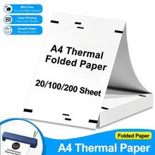 Marklife 100/200 Sheets A4 Thermal Paper, Quick Dry, 210mm Folded Paper, A4 Portable Thermal Printer Paper, Suitable For Office And Home - View 1