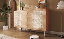 Sideboard Natural 120 X 40 X 75 Cm In Wood For Dining Room And Living Room - 橡木 - 查看 9
