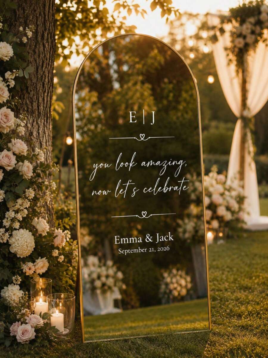 Custom Mirror Sticker Wedding Seating Chart Sticker - Wedding Signage Decoration DIY Wedding Sticker - Seating Chart Mirror Sticker Welcome To Wedding Mirror Sticker - Custom Mirror Letter Sticker - Happy Wedding - Wedding Decoration/Modern Wedding Welcome Sign