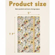 2Pack Flower Server Book For Waitress With Money Pocket And Zipper Pouch, Fits Waitress Apron, Waitress Accessories, Receipt Holder With High Volume Pocket (Sunflower) - Sunflower - View 2
