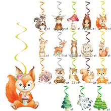 8pcs/10pcs Paper Forest Party Decorations, Forest Animal Hanging Spirals, Forest Animal Foil Ceiling Decorations, Suitable For Forest Theme Birthday Party Supplies, Ribbons - Multicolor - View 4