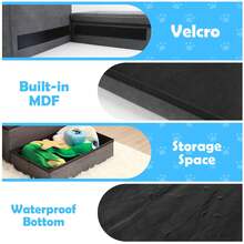 Foldable Dog Stairs For Small Medium Dogs With Storage And Adjustable Steps Pet Storage Stepper For High Beds Sofa Holding Up To 50 Lbs Pet Dog Cat (2 Step) - Grey - View 7